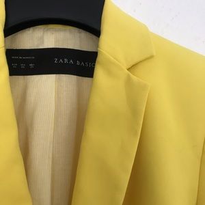 Zara Yellow Classic Blazer